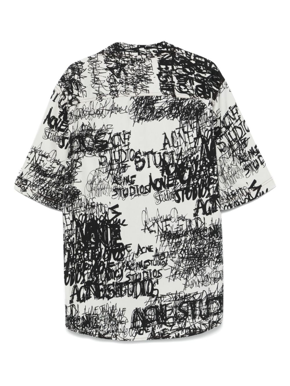 ACNE STUDIOS Fluid Twill Chaos Print Short Sleeve Shirt