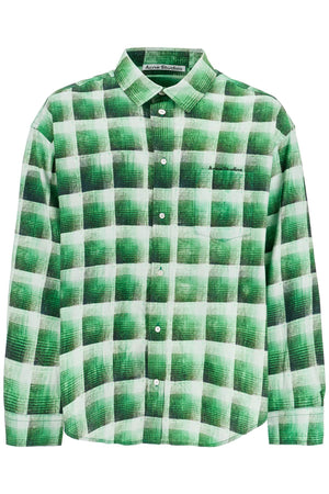 ACNE STUDIOS Oversized Checkered Cotton Flannel Shirt