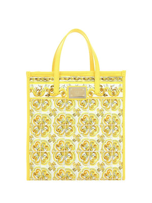 DOLCE & GABBANA Chic Mini Shopper in Cotton and Calfskin