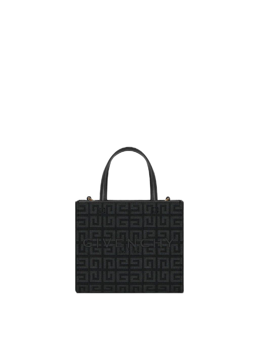 GIVENCHY Mini G-Tote Black Cotton Blend Top-Handle Bag for Women, SS24