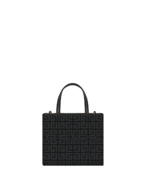 GIVENCHY Mini G-Tote Black Cotton Blend Top-Handle Bag for Women, SS24