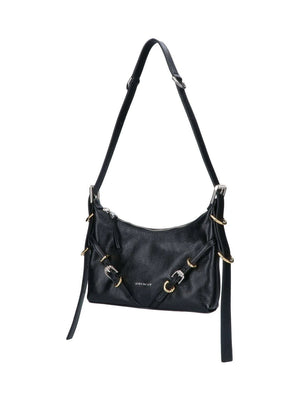 GIVENCHY Mini Leather Handbag with Decorative Buckles and Adjustable Handle