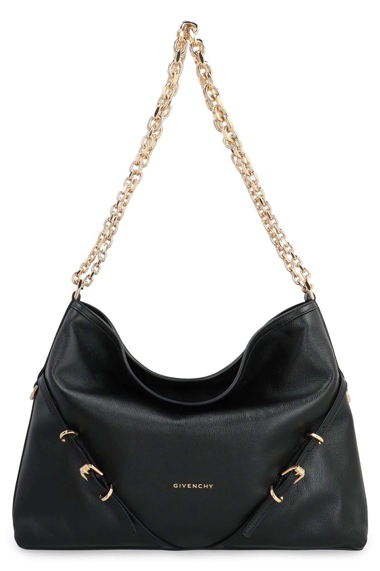 GIVENCHY Sleek and Chic Black Leather Shoulder Handbag for Women