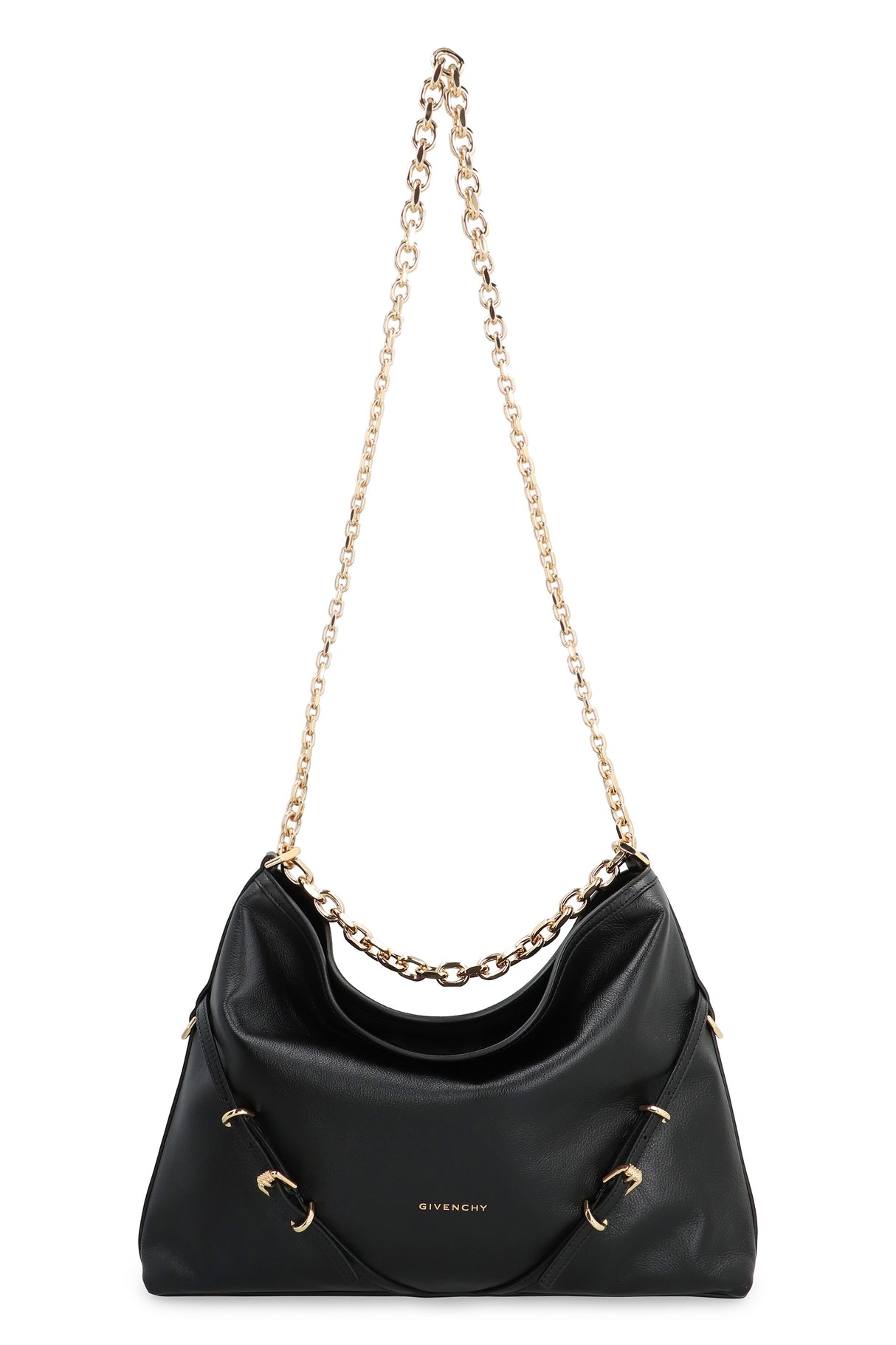 GIVENCHY Sleek and Chic Black Leather Shoulder Handbag for Women