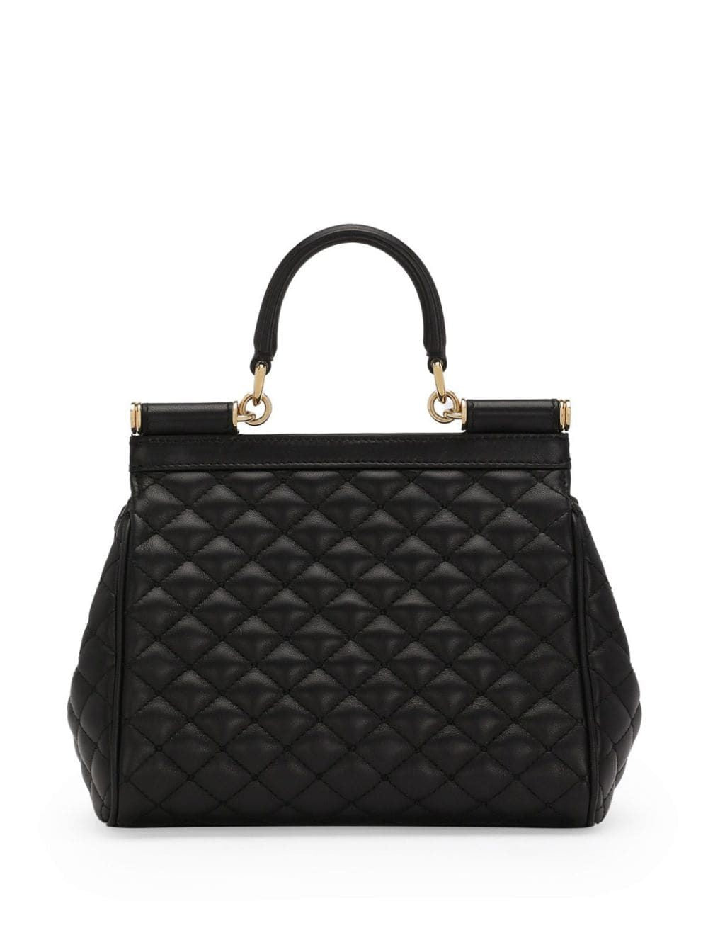 DOLCE & GABBANA Quilted Black Matelasse Shoulder Handbag