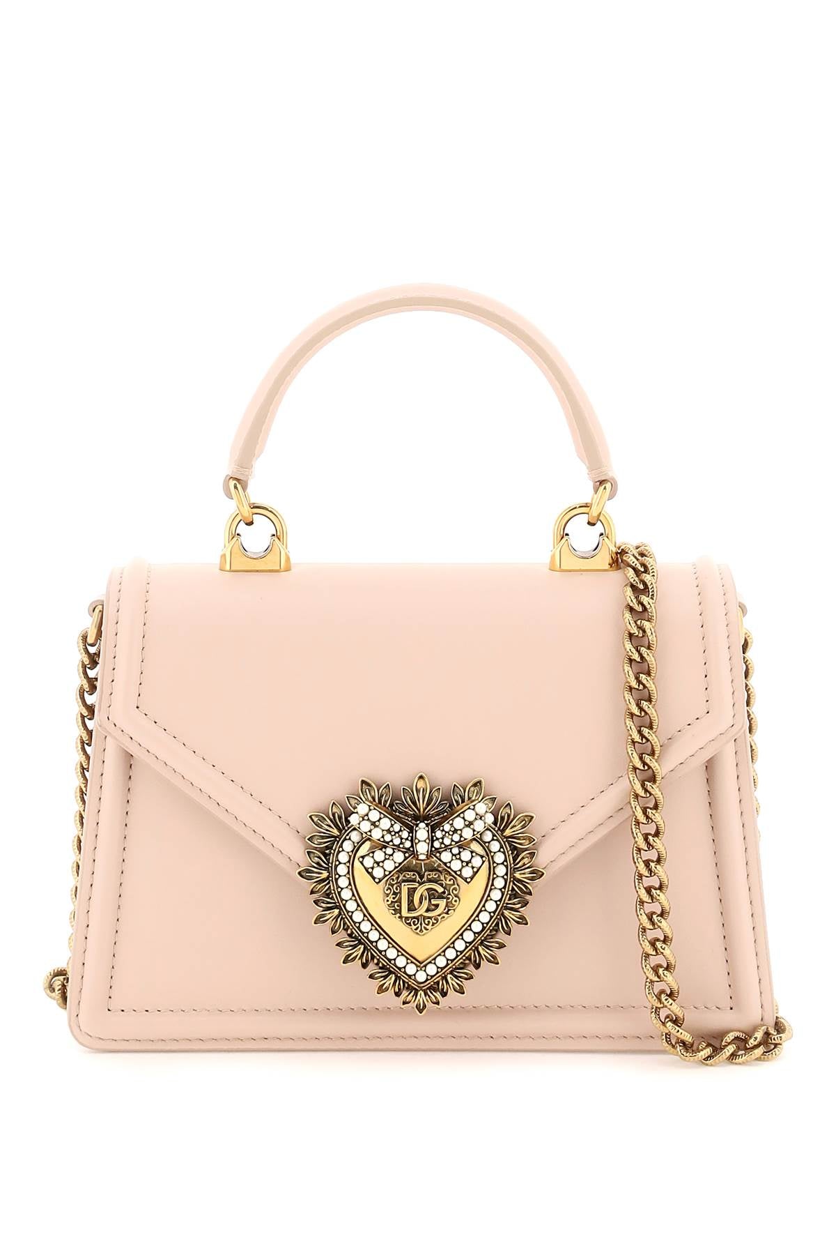 DOLCE & GABBANA Mini Leather Handbag with Sacred Heart Detail