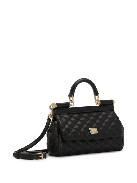 DOLCE & GABBANA Elegant Quilted Mini Leather Handbag