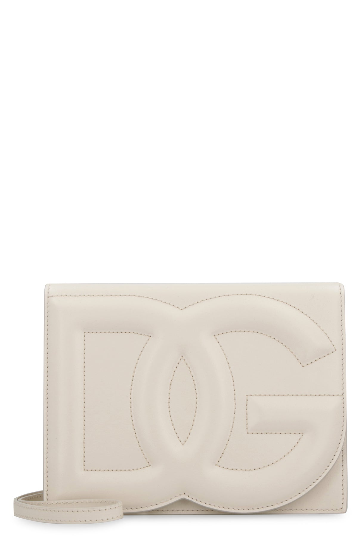 DOLCE & GABBANA Ivory DG Logo Leather Crossbody Handbag - Women's Fashion Accessory