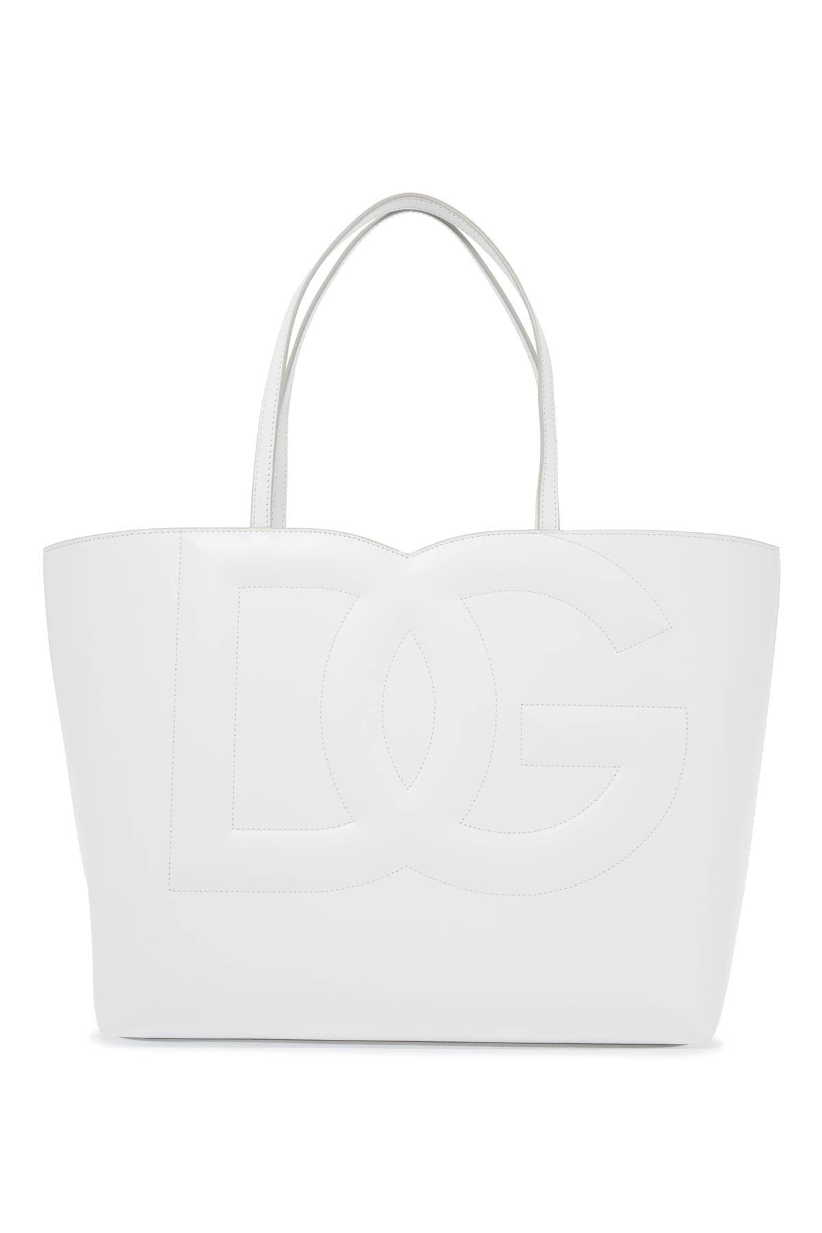 DOLCE & GABBANA Quilted Logo Leather Tote