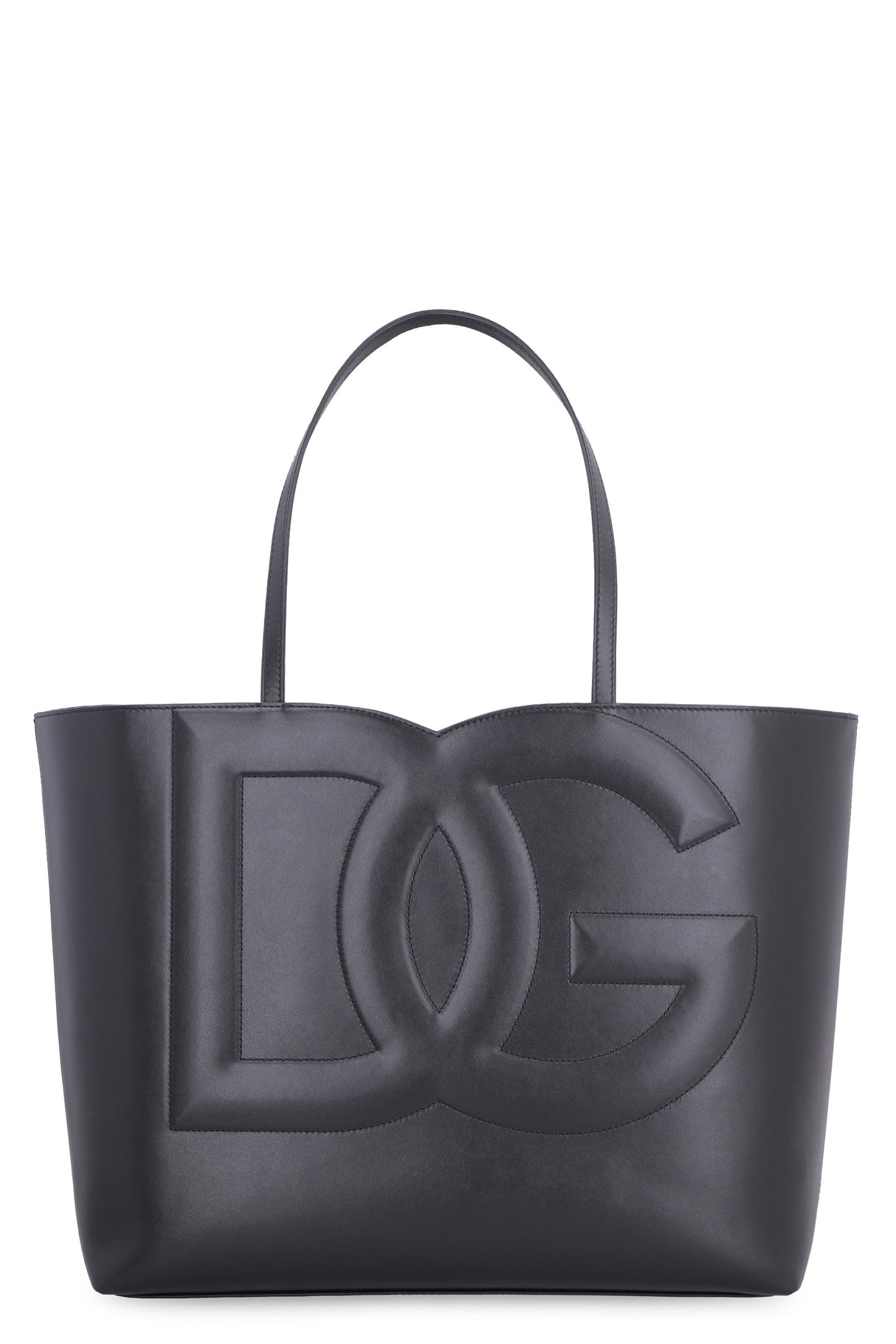 DOLCE & GABBANA Quilted Logo Leather Tote