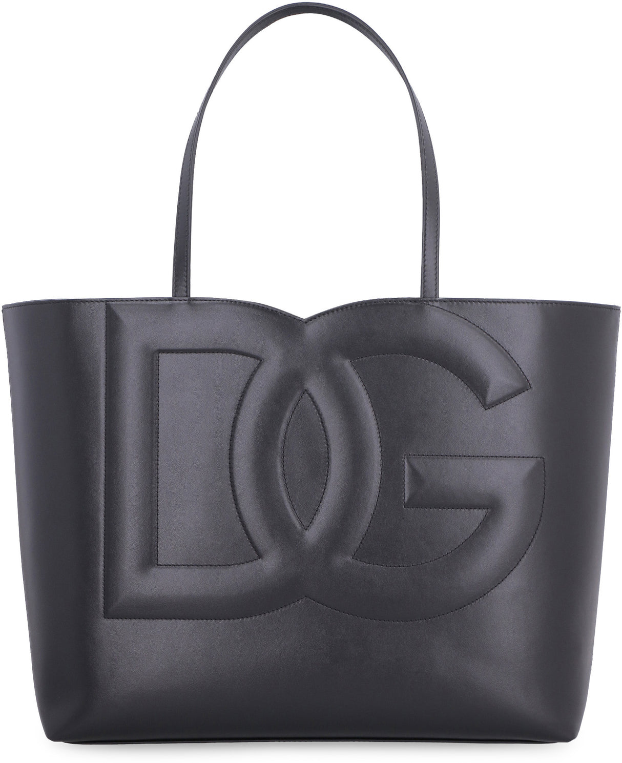 DOLCE & GABBANA Quilted Logo Leather Tote