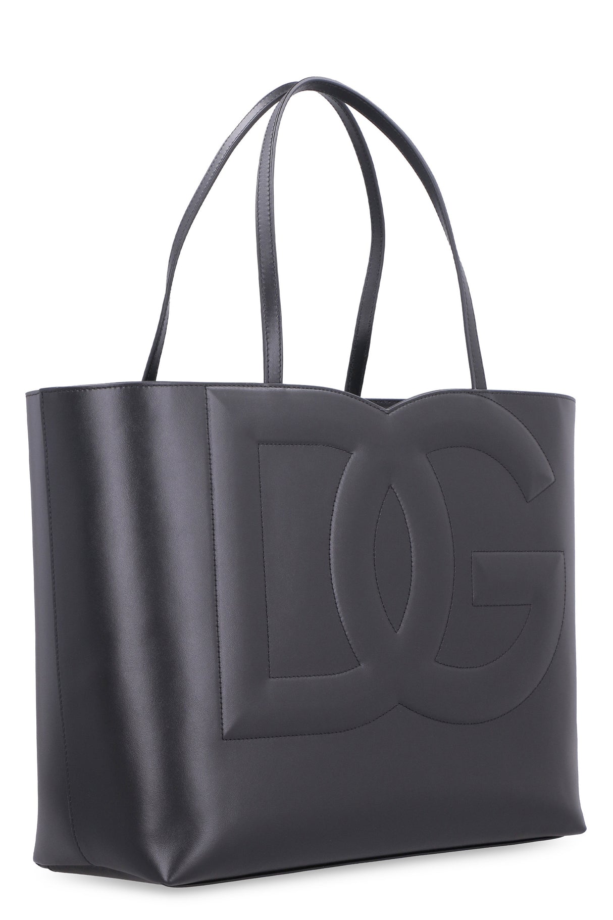 DOLCE & GABBANA Quilted Logo Leather Tote