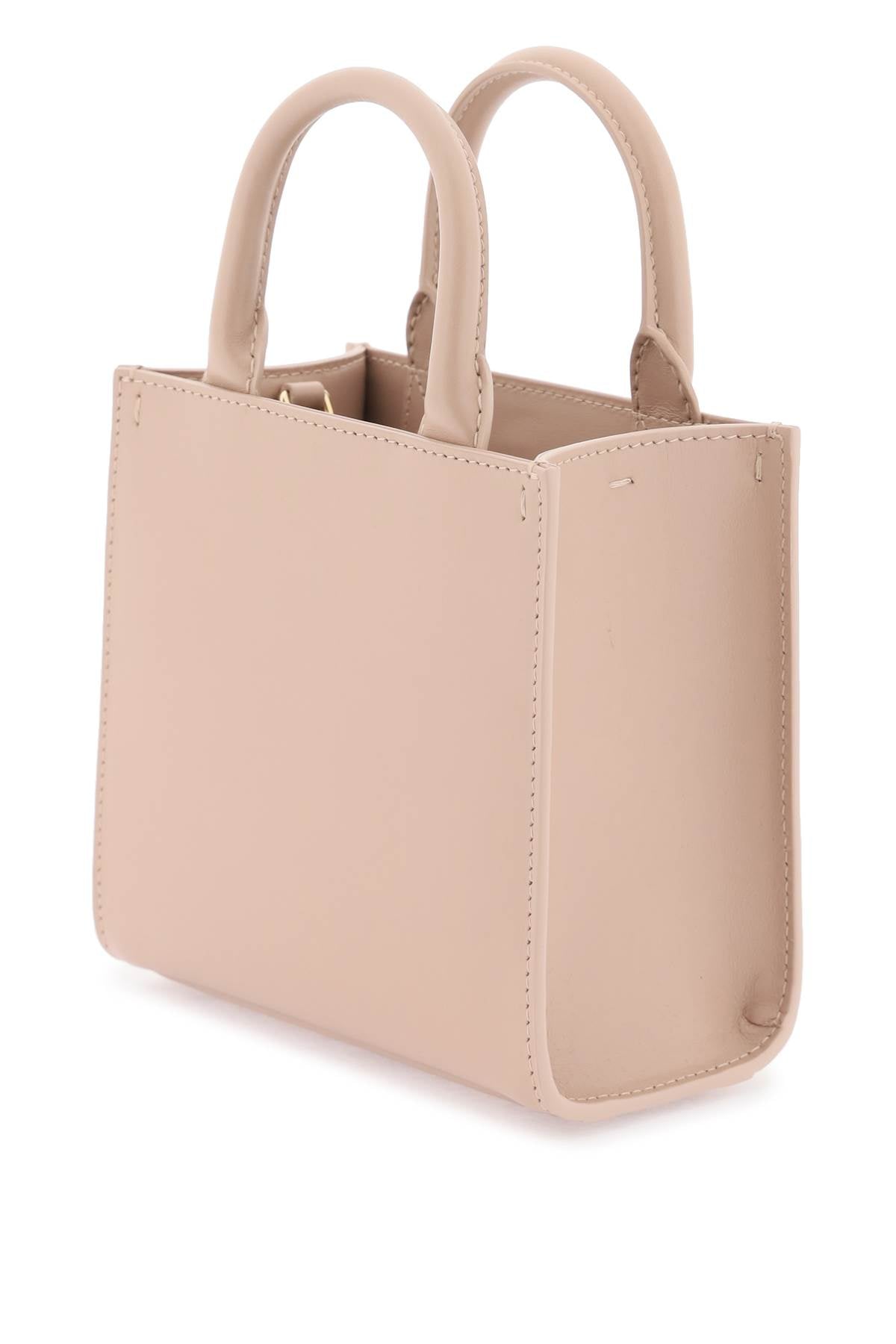 DOLCE & GABBANA Pale Pink Mini Daily Leather Tote with Gold-Tone Hardware, Removable Strap - 17.5x16.5x8 cm