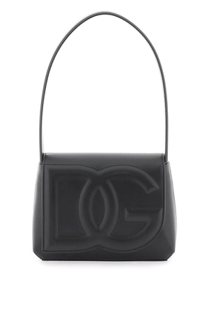 DOLCE & GABBANA Luxurious Leather Shoulder Handbag with DG Logo Embossing