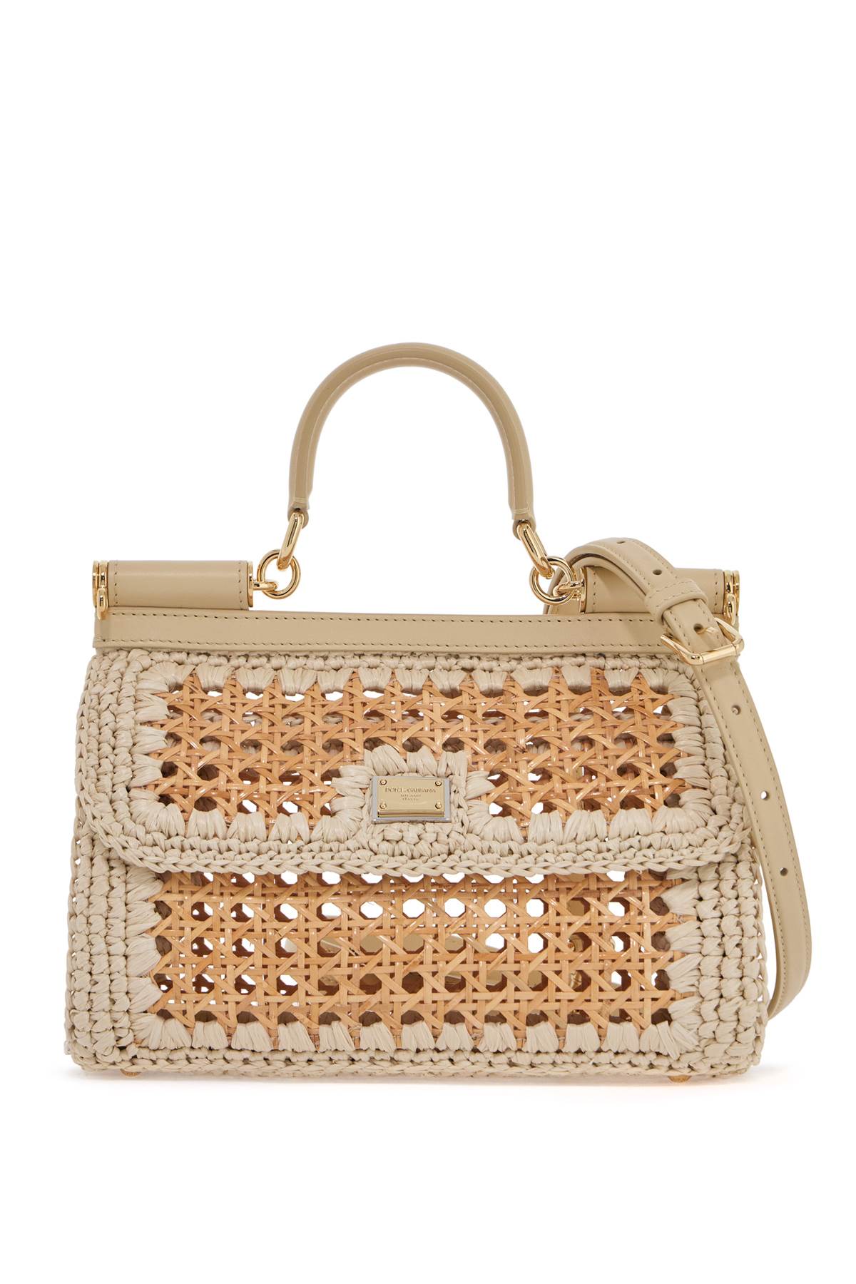 DOLCE & GABBANA Extended Sicily Straw Handbag