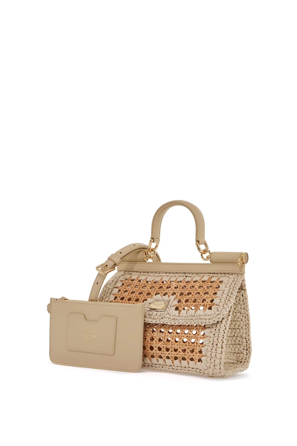 DOLCE & GABBANA Extended Sicily Straw Handbag