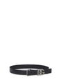 DOLCE & GABBANA Classic Black Leather Belt for Men - SS23 Collection