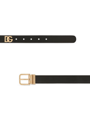 DOLCE & GABBANA Signature Plaque Calfskin Belt