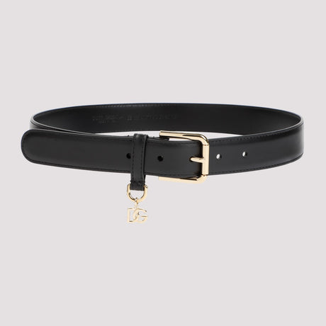 DOLCE & GABBANA Logo Charm Leather Belt for Women - SS24