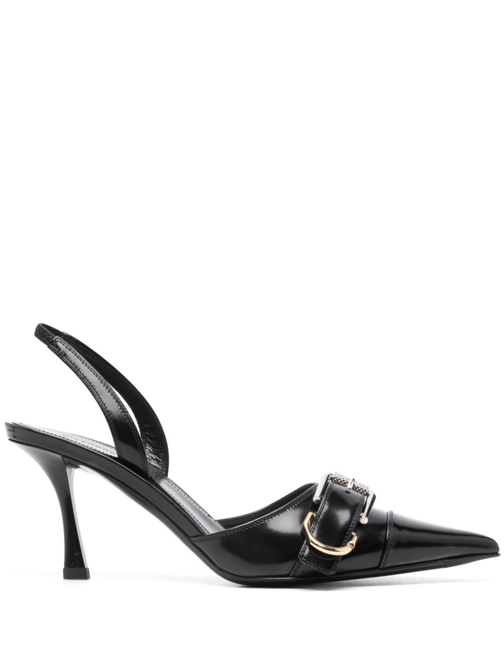 GIVENCHY Sleek Leather Pumps with Decorative Buckle - Pointed Toe Stiletto