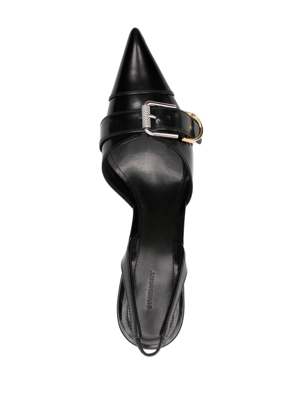 GIVENCHY Sleek Leather Pumps with Decorative Buckle - Pointed Toe Stiletto