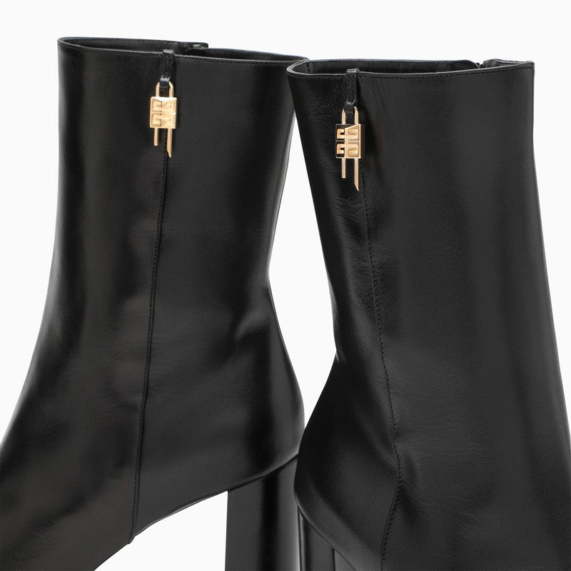 GIVENCHY Black Platform Ankle Boots with 4G Padlock for Women - FW23 Collection