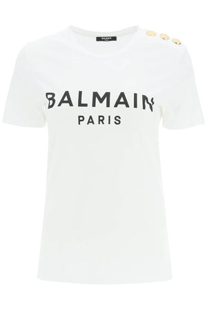 BALMAIN Lightweight Crew-Neck T-Shirt with Gold-Tone Buttons - Regular Fit