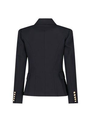 BALMAIN Stylish Black Wool Jacket for Women - FW23 Collection