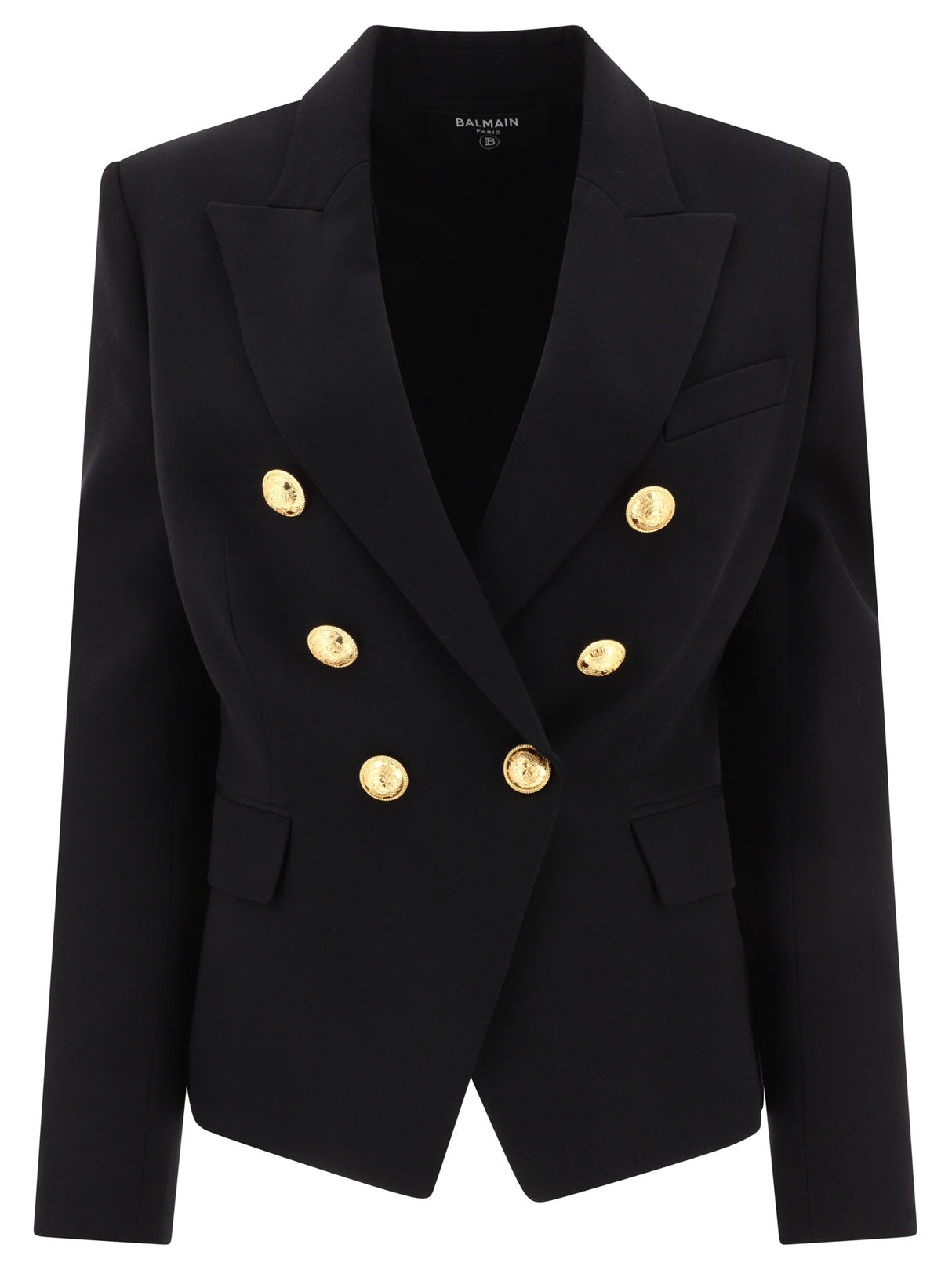 BALMAIN Stylish Women's Double-Breasted Blazer in Black - FW23