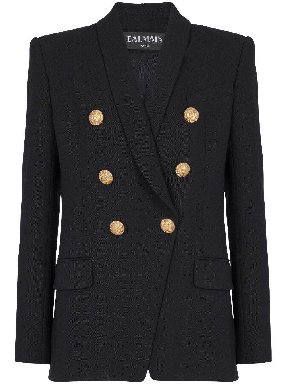 BALMAIN Elegant Black Double-Breasted Wool Jacket