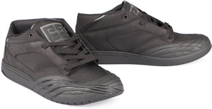 GIVENCHY Men's Black Leather Sneakers with Round Toe and Techno Fabric