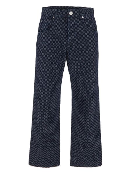 BALMAIN Luxurious Jacquard Wide-Leg Jeans for Men