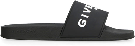 GIVENCHY Men's Classic Black Slippers with Logo Band