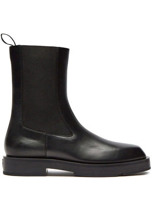 GIVENCHY Men's Black Leather Chelsea Ankle Boots with Signature 4G Motif