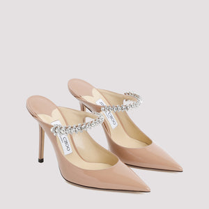 JIMMY CHOO Bing 100 Crystal-Embellished Patent Flats