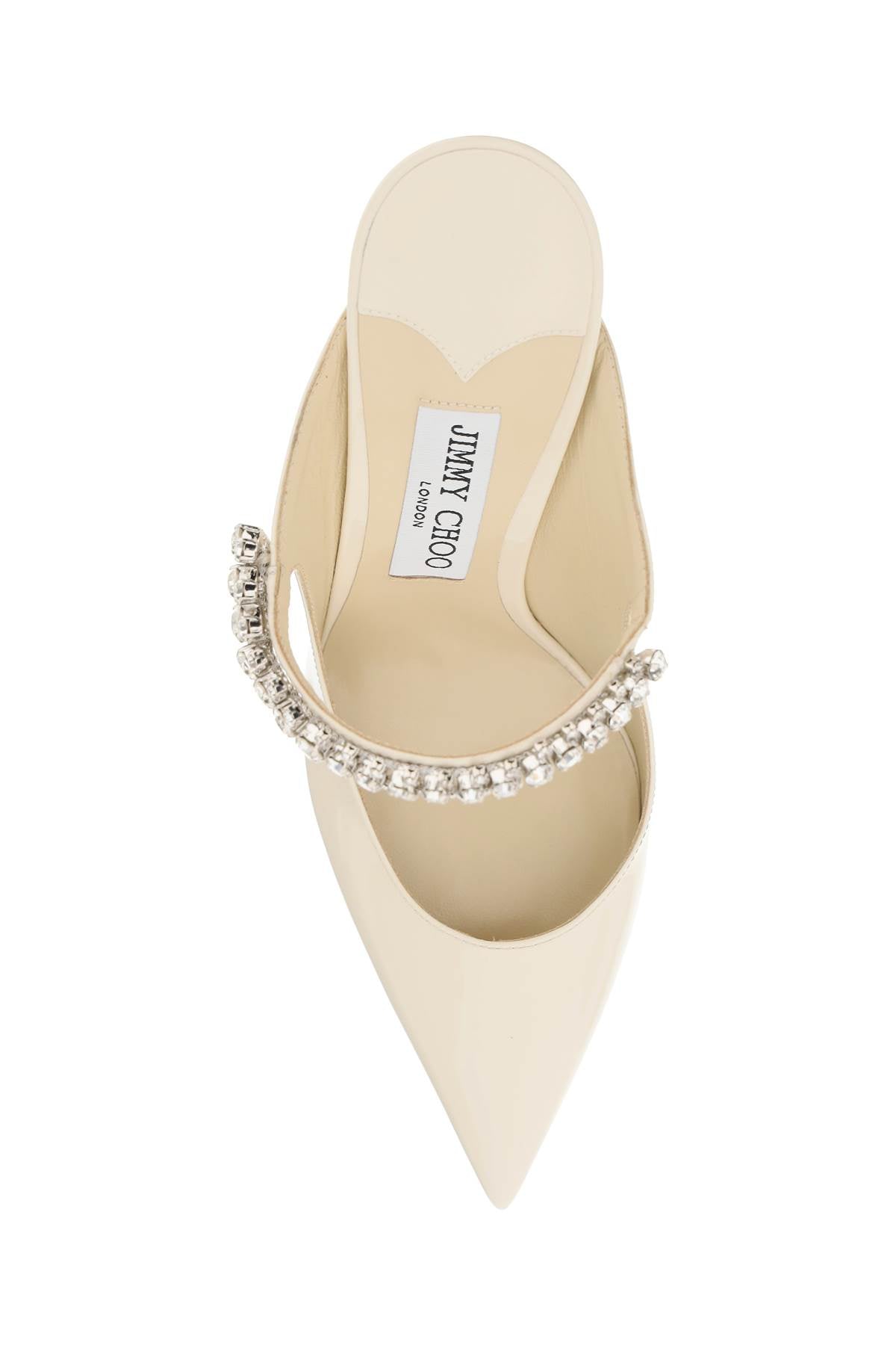 JIMMY CHOO Bing 100 Crystal-Embellished Patent Flats