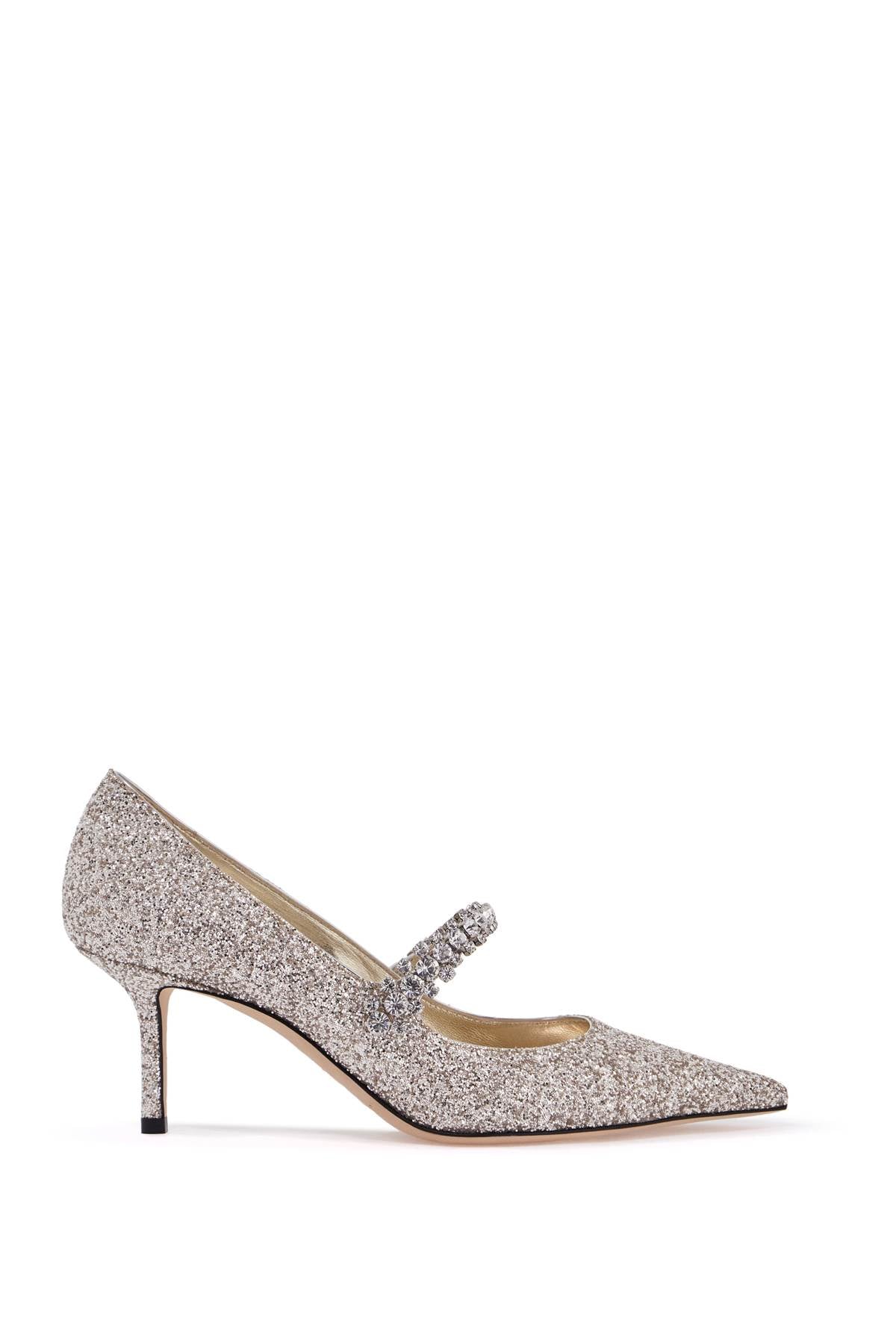 JIMMY CHOO Glittery Pumps with Swarovski Crystal Strap - 65