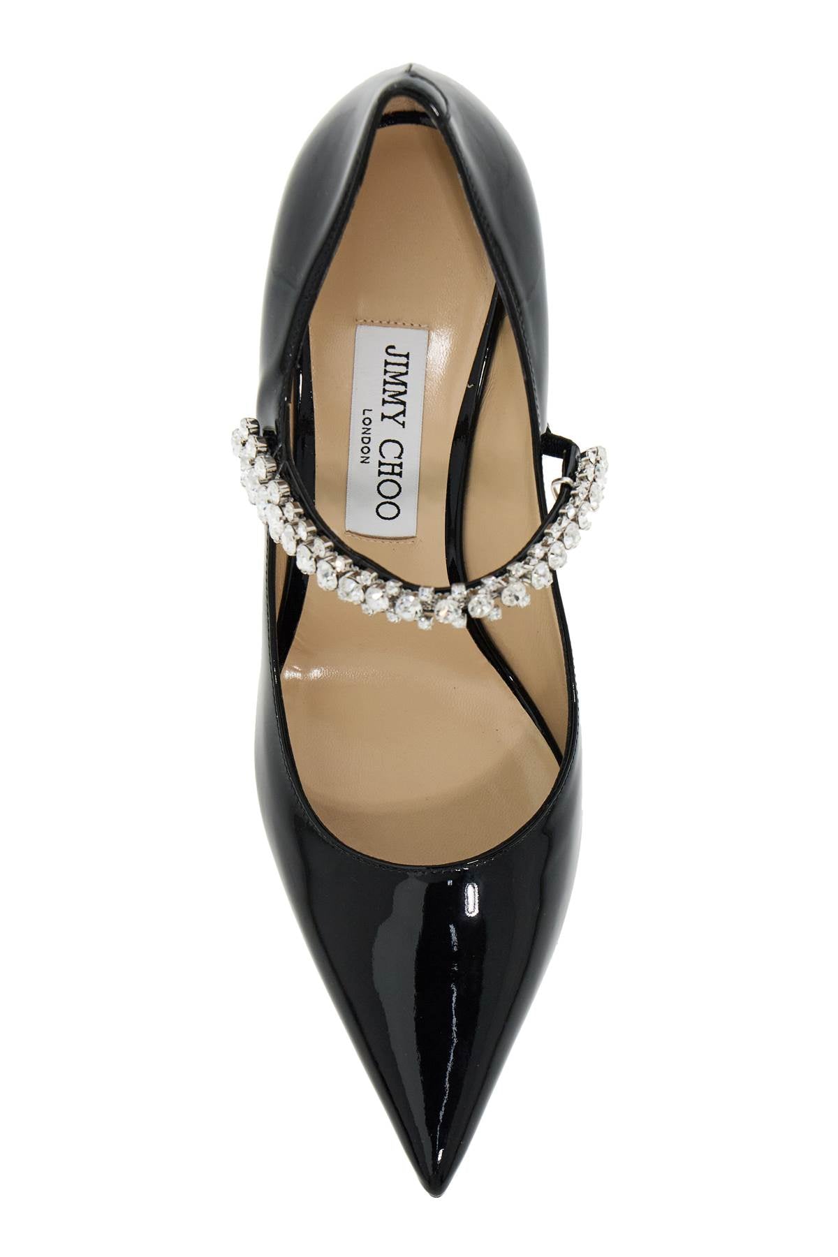 JIMMY CHOO Elegant Pointed Toe Pump 85 with Crystal Strap