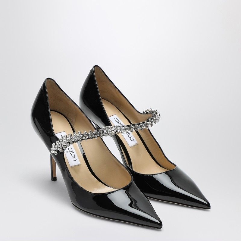 JIMMY CHOO Elegant Pointed Toe Pump 85 with Crystal Strap