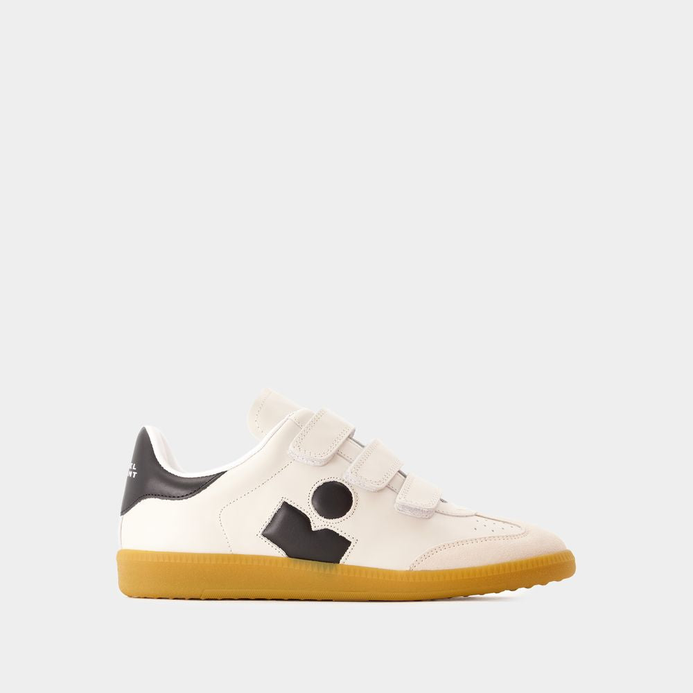 ISABEL MARANT Chic Chalk White Touch-Strap Sneakers