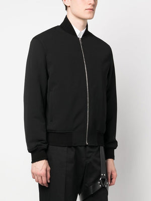 GIVENCHY Men's Black Wool Logo Lettering Bomber Jacket for SS24