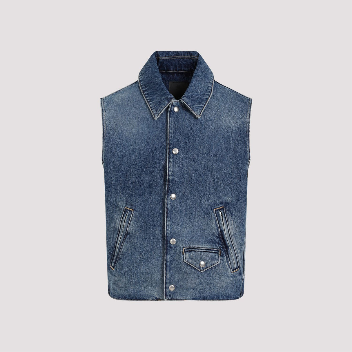 GIVENCHY Blue Denim Vest for Men