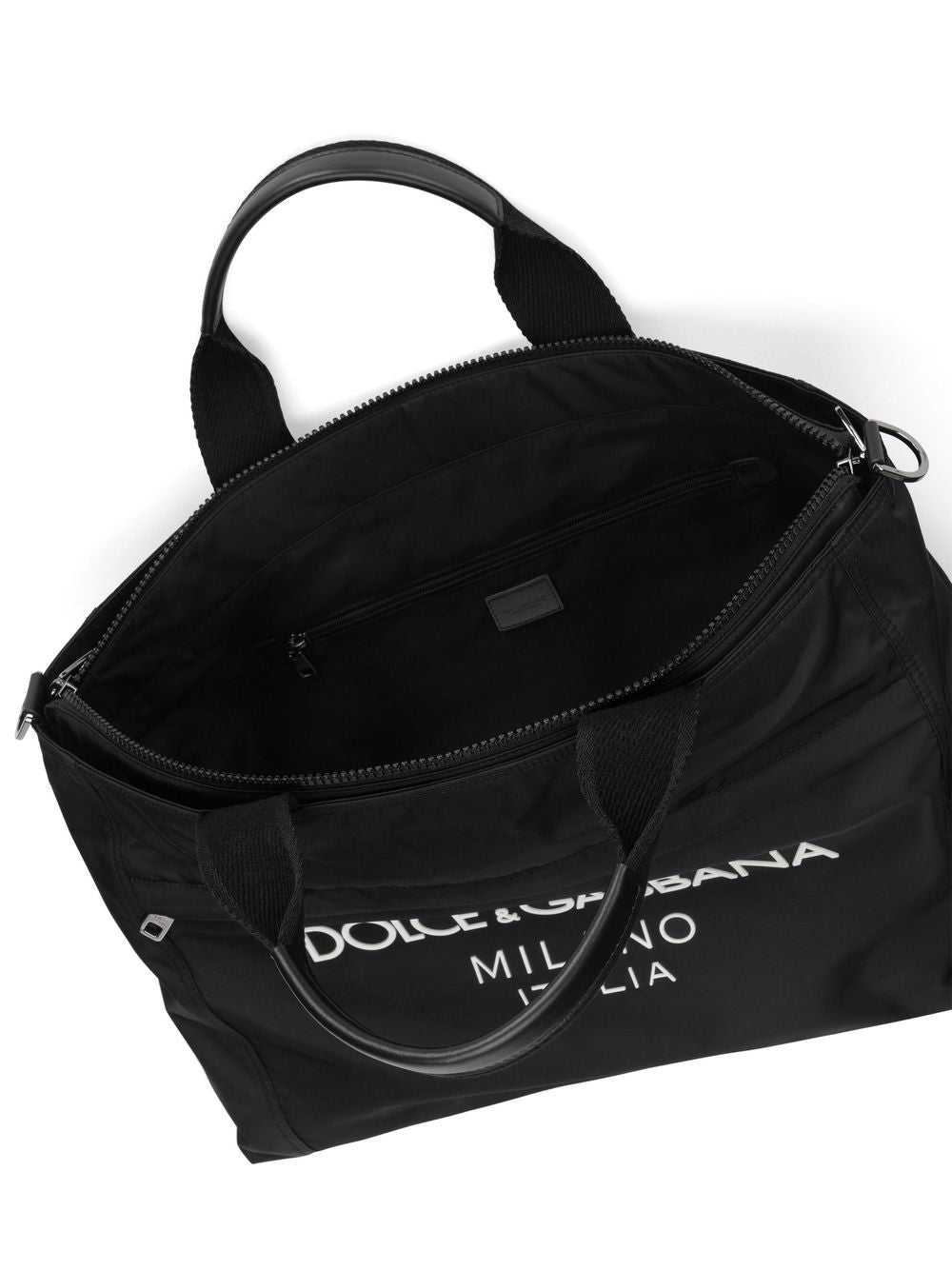 DOLCE & GABBANA Rubberized Logo Nylon Duffle Handbag - Mini Size