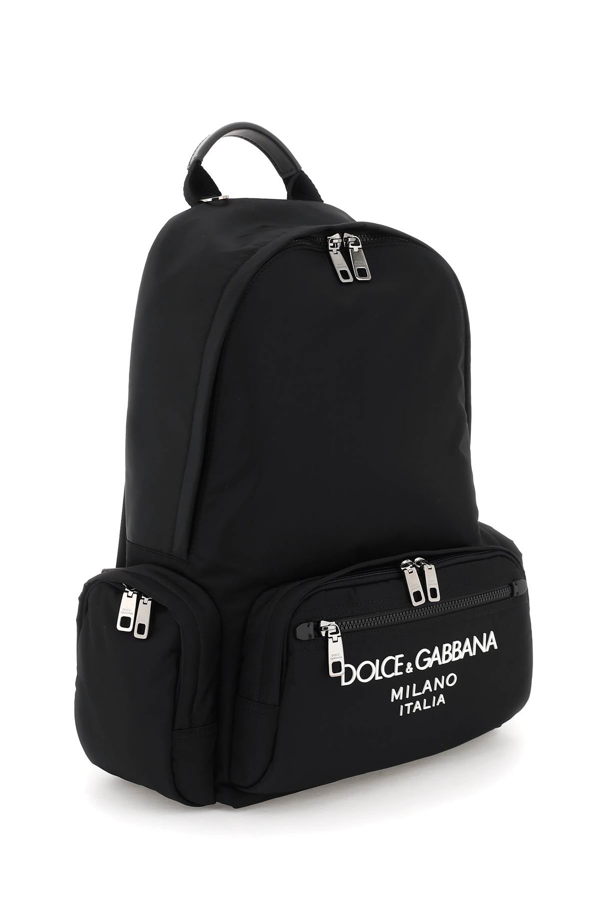 DOLCE & GABBANA Men's Nylon Backpack with Contrasting Logo and Multiple Pockets - FW23