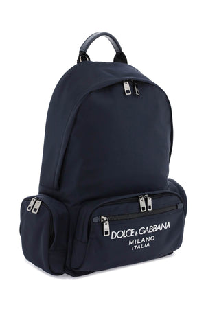 DOLCE & GABBANA Men's Nylon Backpack with Contrasting Logo and Multiple Pockets - FW23