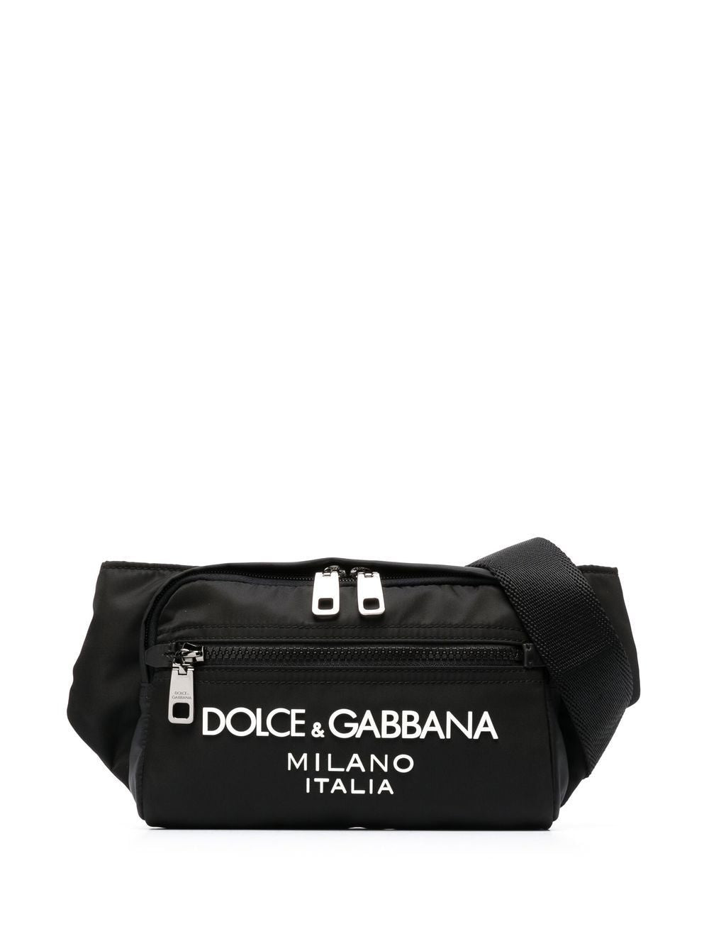 DOLCE & GABBANA Embossed-Logo Belt Handbag - Black