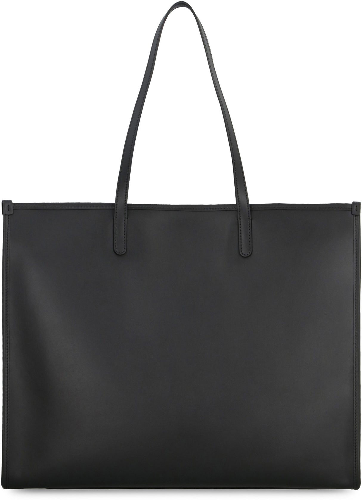 DOLCE & GABBANA Smooth Leather Tote Handbag for Men - Black