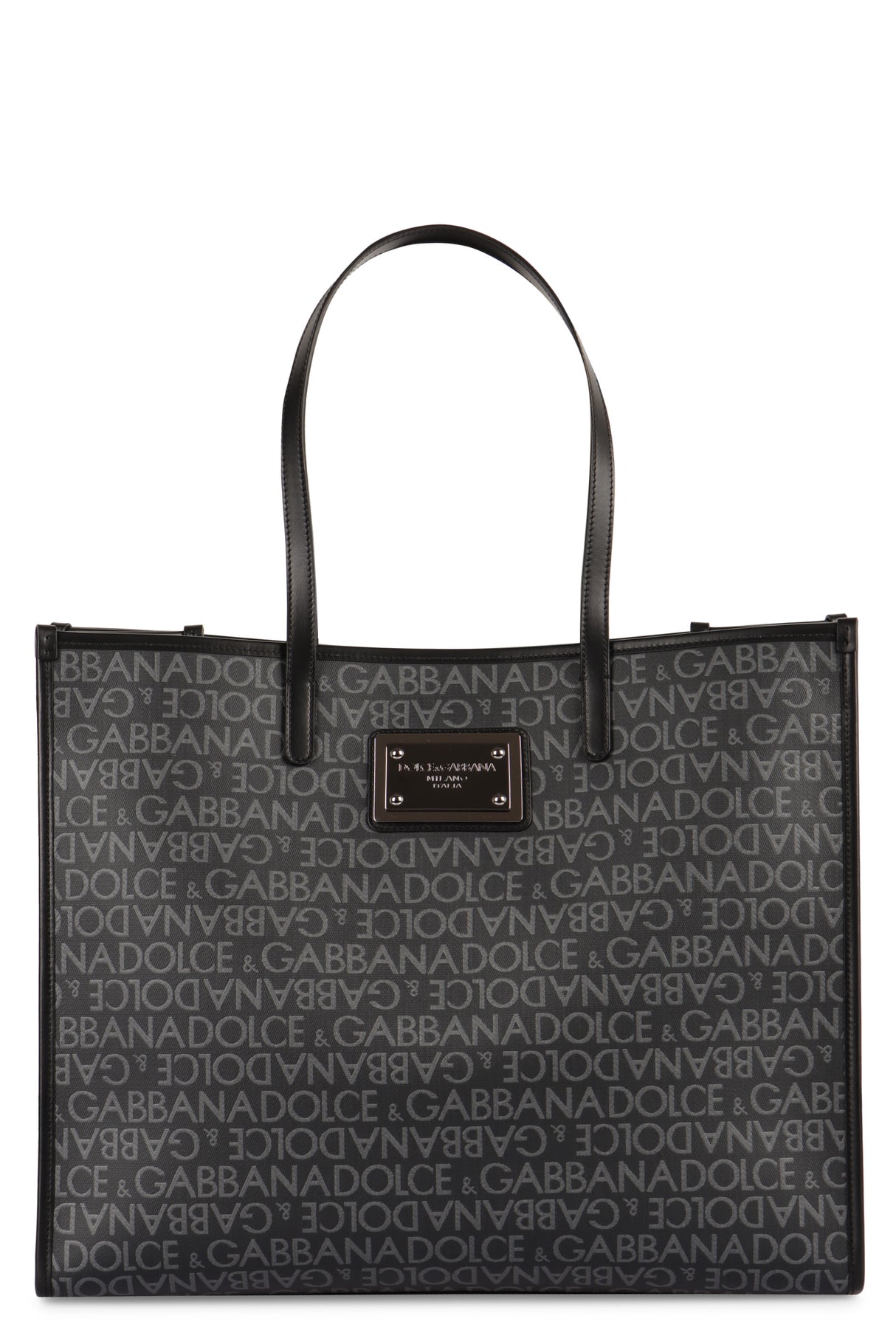 DOLCE & GABBANA Elegant Large Tote Handbag with Leather Accents, 42.5 x 34.5 x 14.5 cm