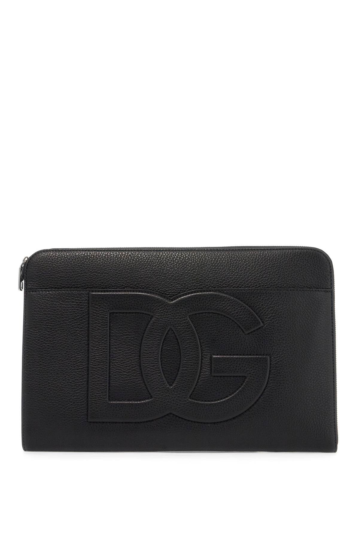 DOLCE & GABBANA Large Textured Leather Executive Pouch