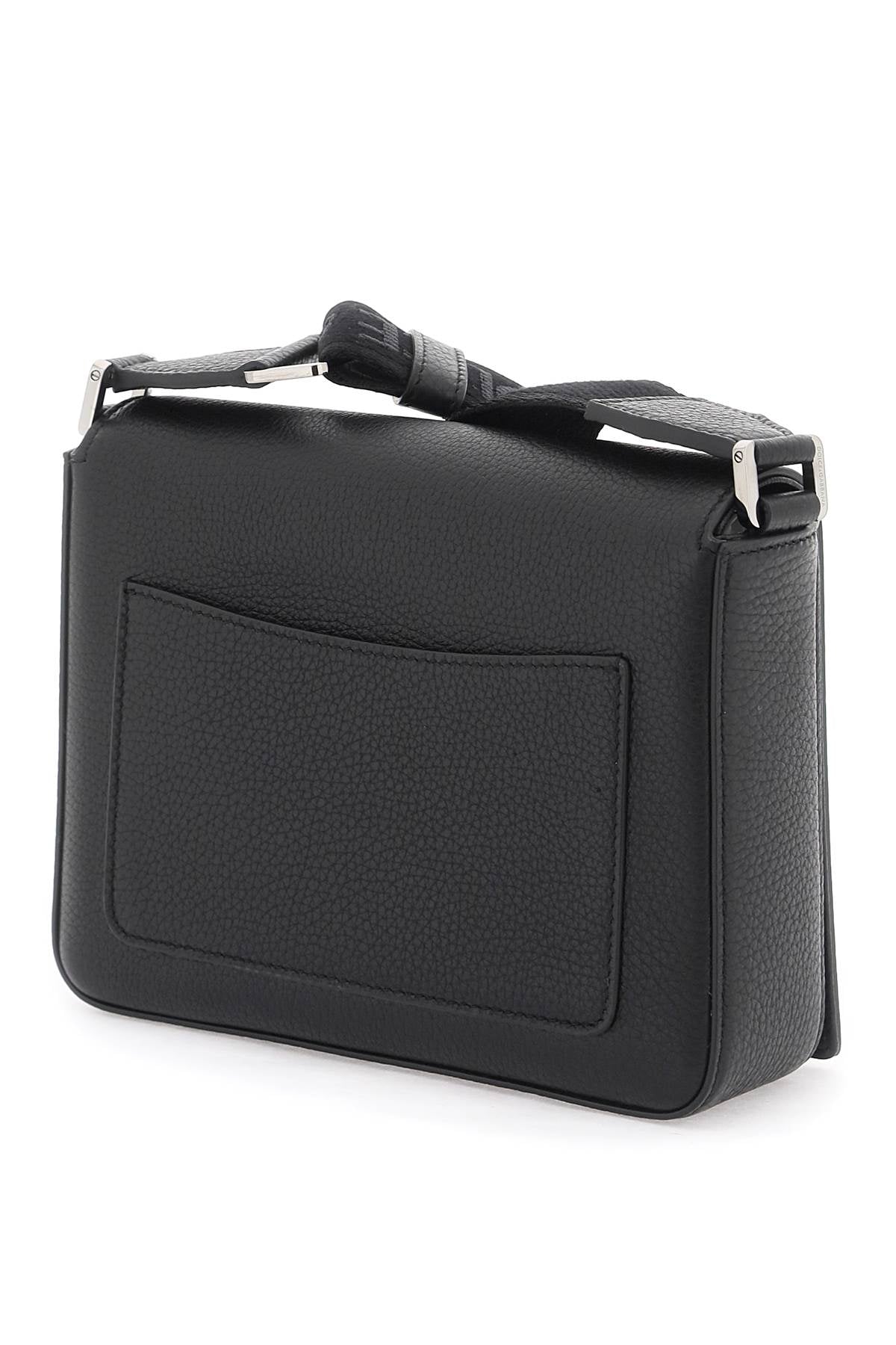 DOLCE & GABBANA Men's Mini Crossbody Handbag in Black Leather